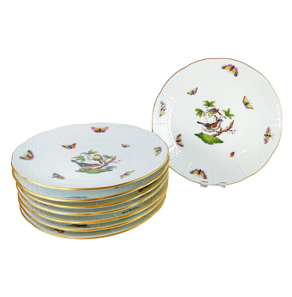 Herend "Rotchschild Bird" (8) Salad/Dessert Plates.