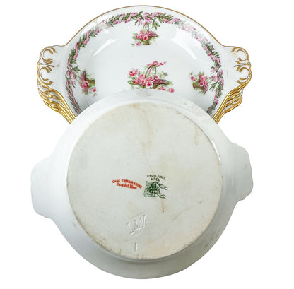 Limoges. Rose & Gilt Fruit Bowls (SET/6)