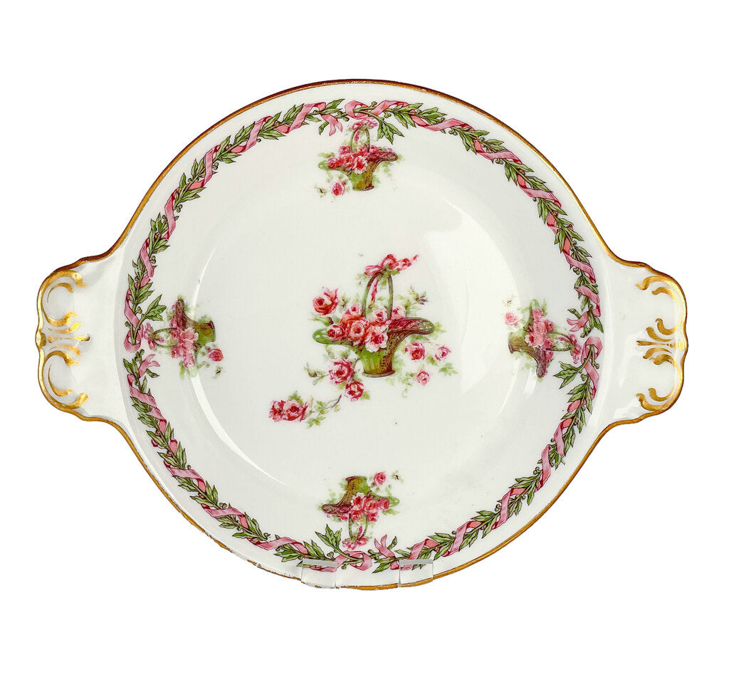 Limoges. Rose & Gilt Fruit Bowls (SET/6)