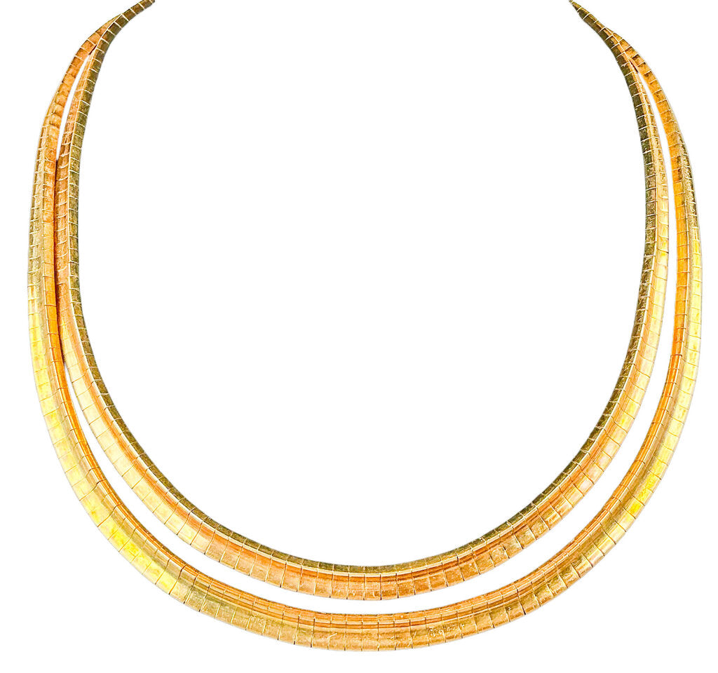 18K YG Flat Omega-Style Collar. 750. Infinity Stamp. 92G.