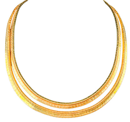 18K YG Flat Omega-Style Collar. 750. Infinity Stamp. 92G.