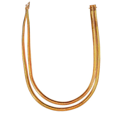 18K YG Flat Omega-Style Collar. 750. Infinity Stamp. 92G.