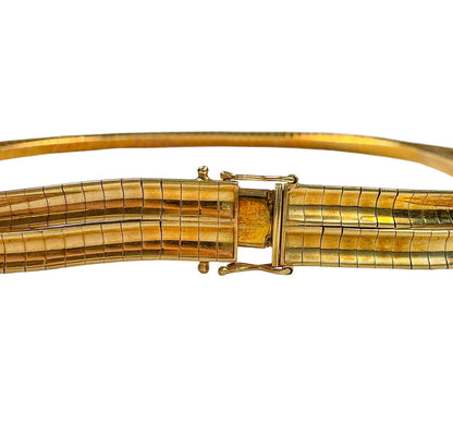 18K YG Flat Omega-Style Collar. 750. Infinity Stamp. 92G.