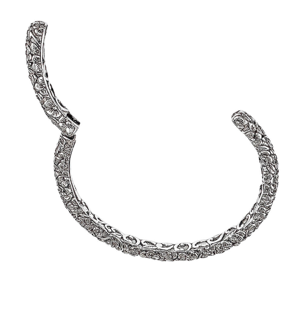 JAI by John Hardy "Forget Me Not" Hinged Sterling Cuff