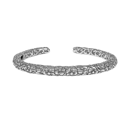 JAI by John Hardy "Forget Me Not" Hinged Sterling Cuff