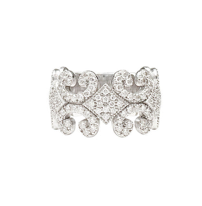 Charriol 18k White Gold & Diamond 'Cignature' Band