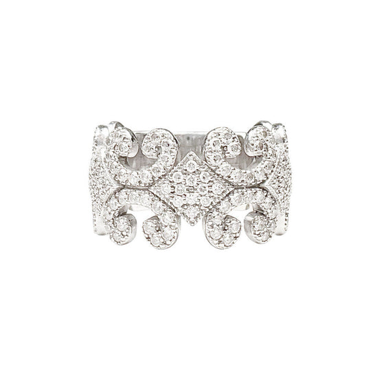 Charriol 18k White Gold & Diamond 'Cignature' Band