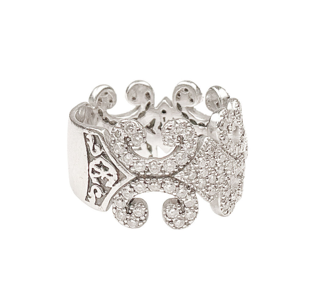 Charriol 18k White Gold & Diamond 'Cignature' Band