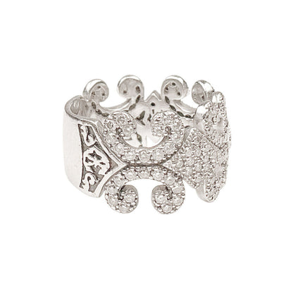 Charriol 18k White Gold & Diamond 'Cignature' Band