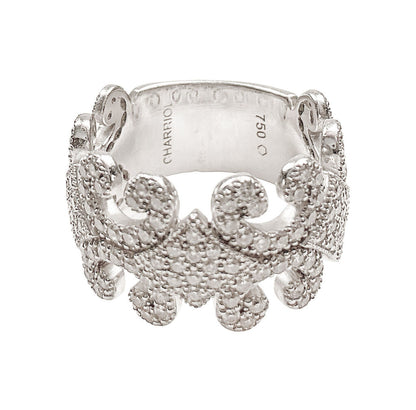 Charriol 18k White Gold & Diamond 'Cignature' Band
