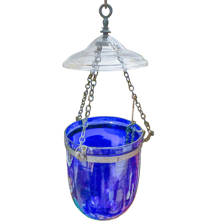 19c. English Regency Cobalt Bell Jar Lantern