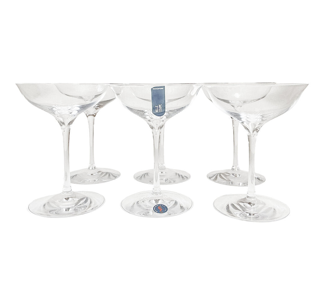 6PC Waterford Elegance Champagne Belle Coupes