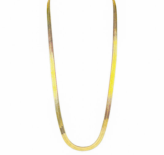 14k Herringbone Necklace (4mm w. 23" l, 22g)