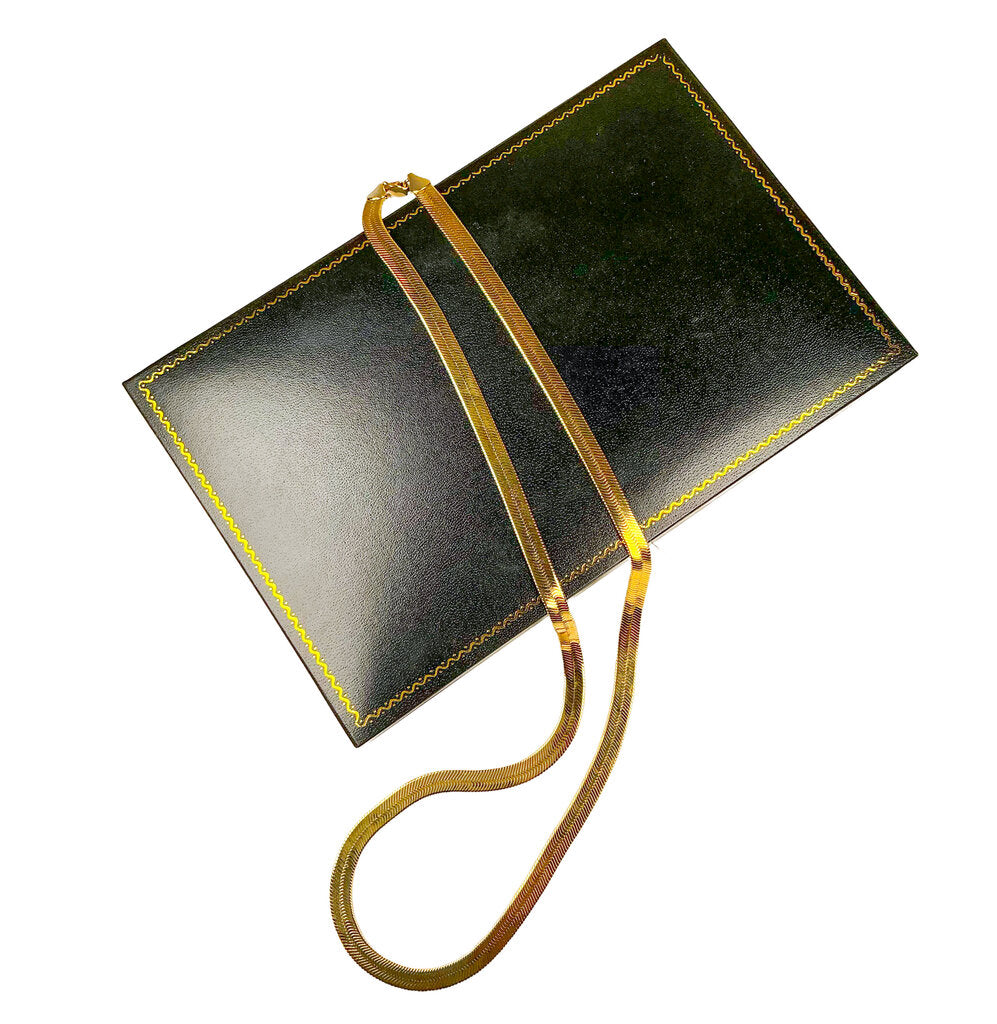 14k Herringbone Necklace (4mm w. 23" l, 22g)