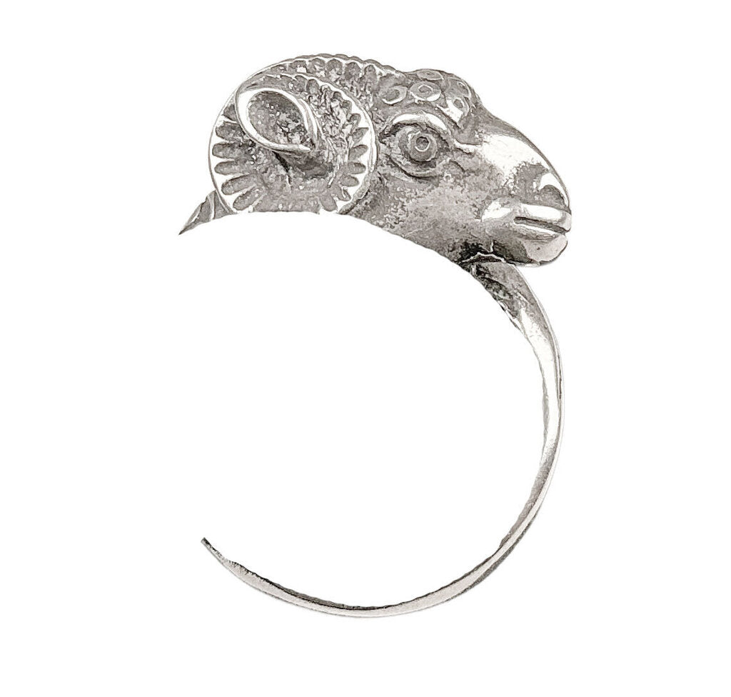 Sterling Egyptian Ram's Head Ring & Torque Bracelet