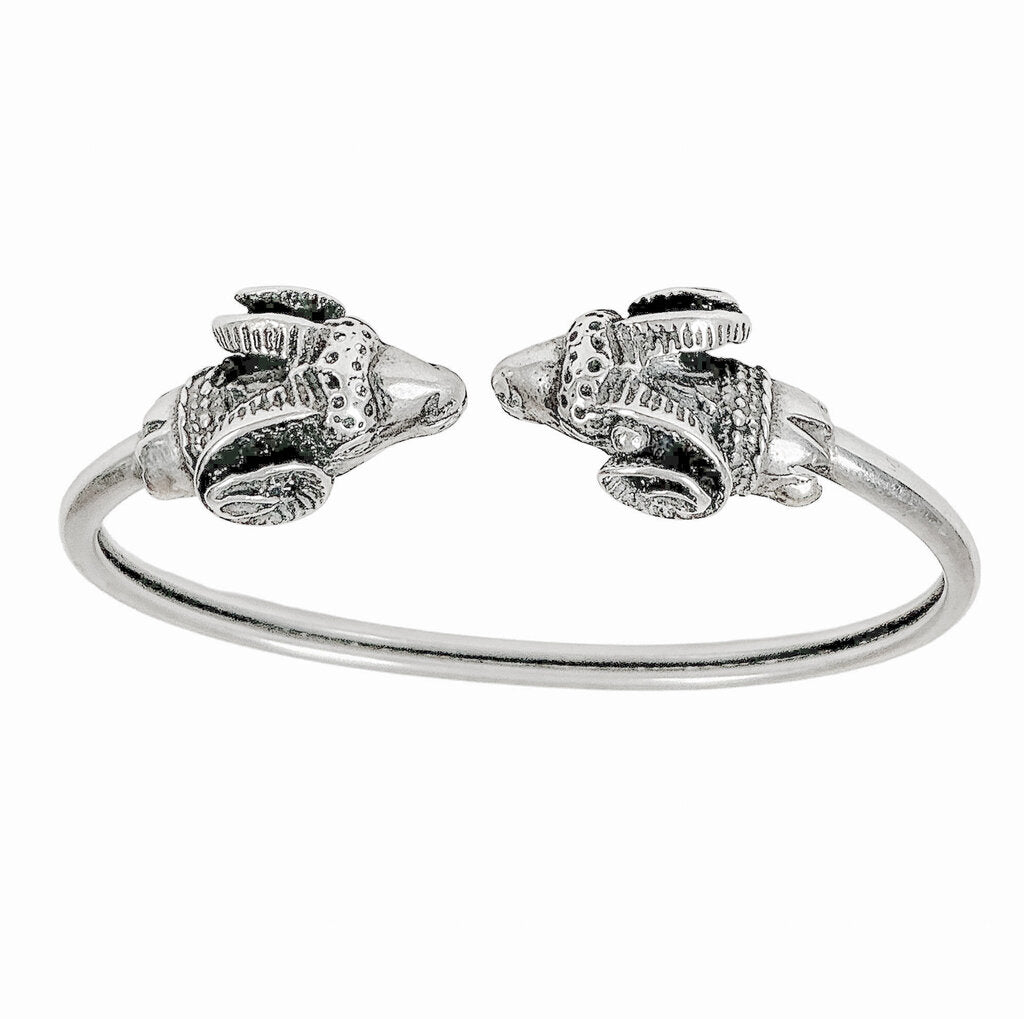 Sterling Egyptian Ram's Head Ring & Torque Bracelet