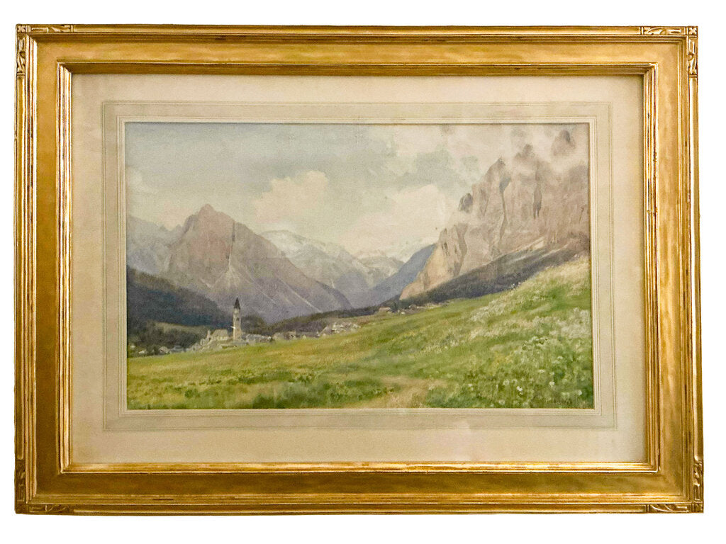 Arthur T. Nowell. Cortina d'ampezzo. Watercolor on Paper.
