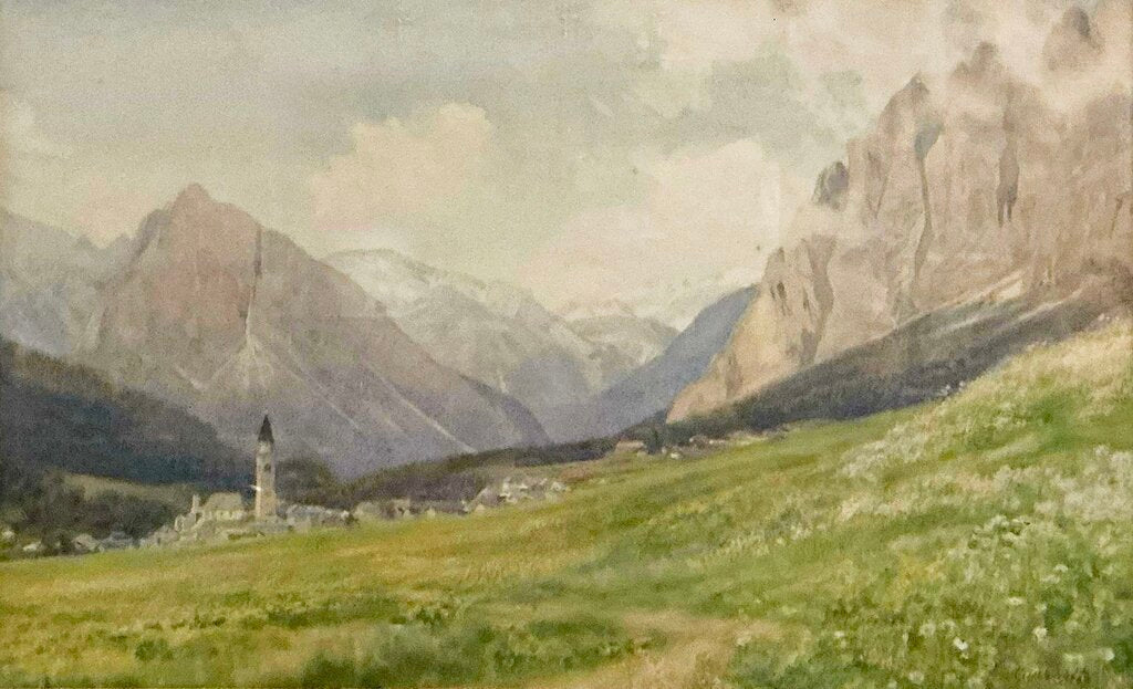 Arthur T. Nowell. Cortina d'ampezzo. Watercolor on Paper.