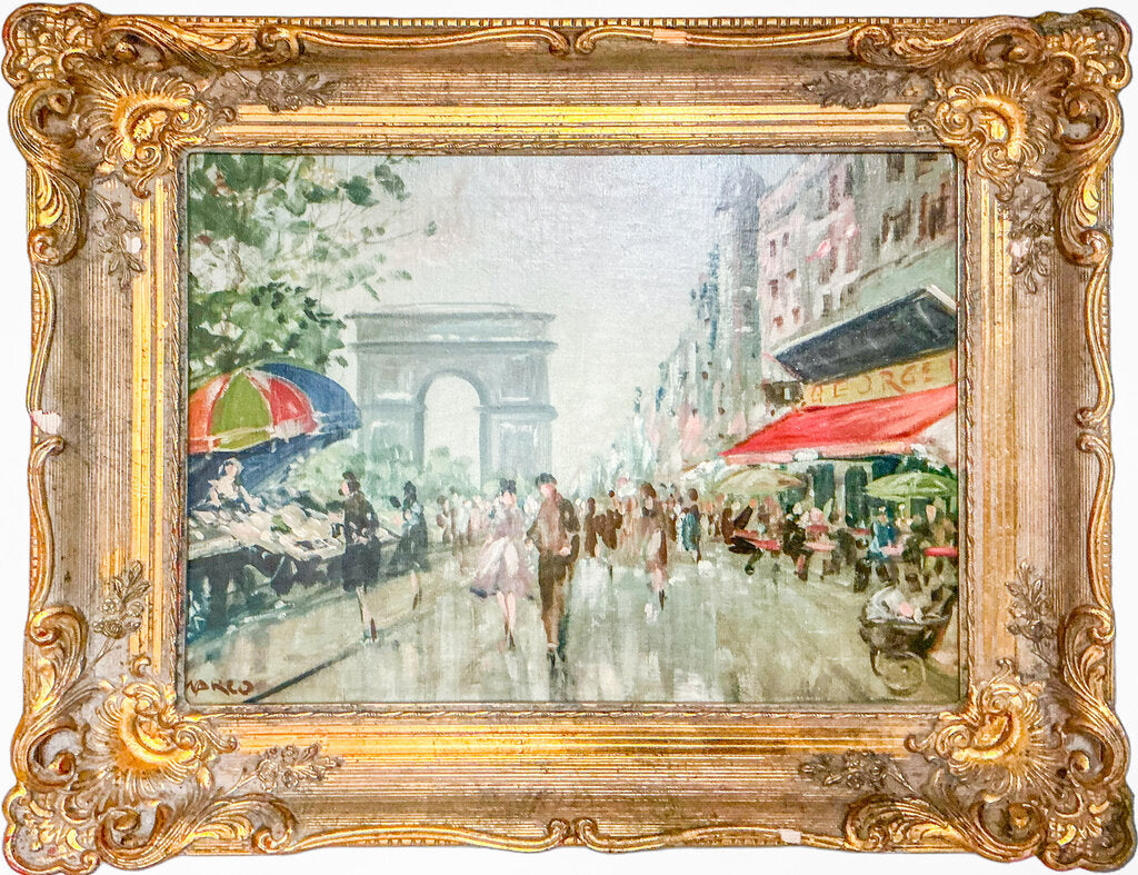 Marco. A Stroll in Paris. Oil on Canvas.