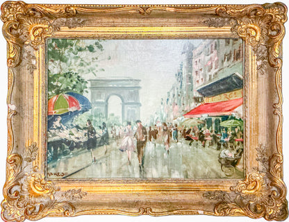 Marco. A Stroll in Paris. Oil on Canvas.