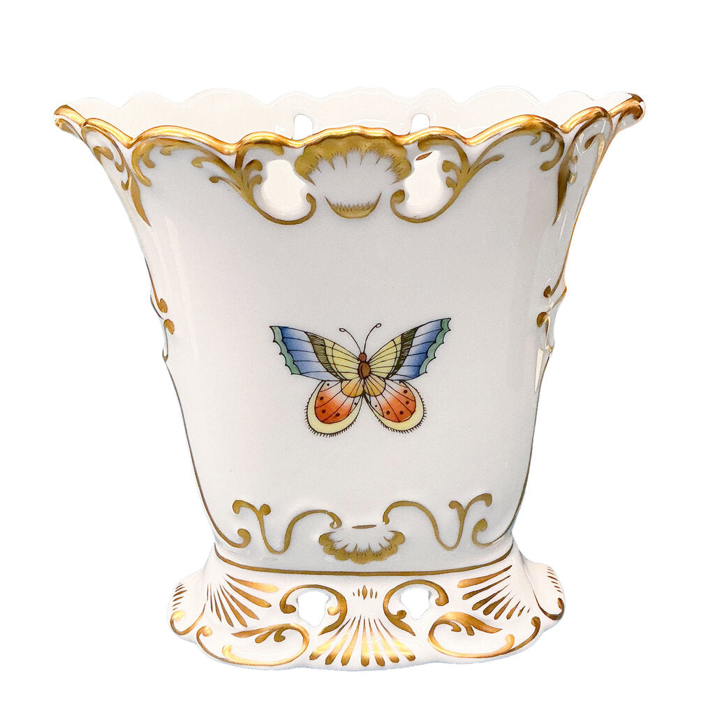 Herend Flowers & Butterflies Flower Vase