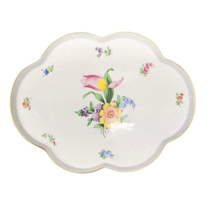 Herend Flowers Scallop Edged Cookie Tray
