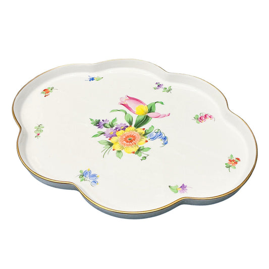 Herend Flowers Scallop Edged Cookie Tray