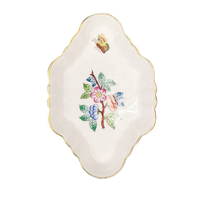 Herend Flowers Scallop Edged Diamond Trinket Tray