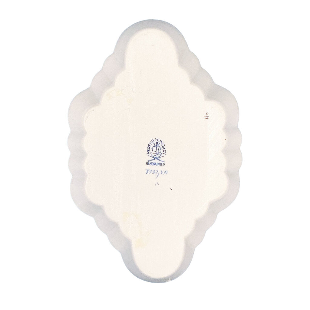 Herend Flowers Scallop Edged Diamond Trinket Tray