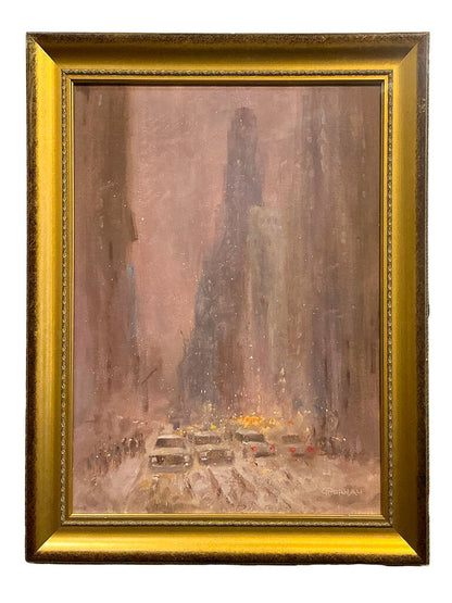 Robert Penau. Chicago Street. Oil on Board.