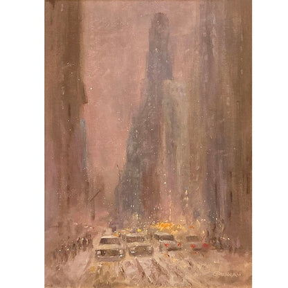 Robert Penau. Chicago Street. Oil on Board.