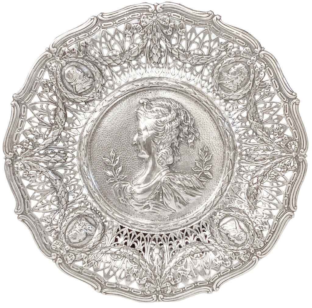 Sterling 19th Century Marie Antoinette Portrait Plate