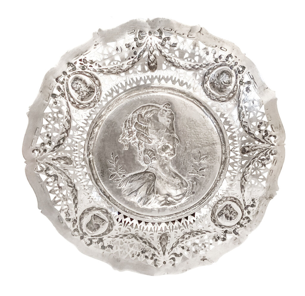 Sterling 19th Century Marie Antoinette Portrait Plate
