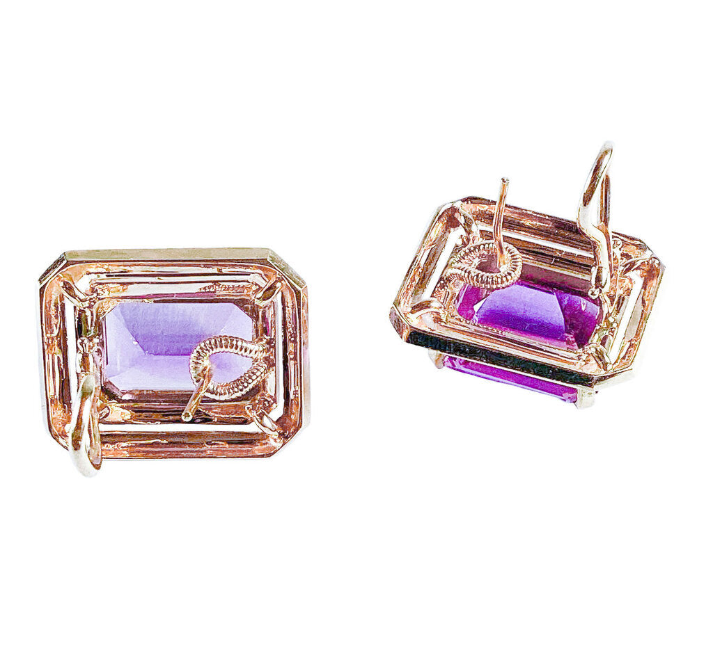 14K YG & Ameythyst French Clip Earring