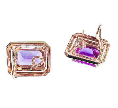 14K YG & Ameythyst French Clip Earring