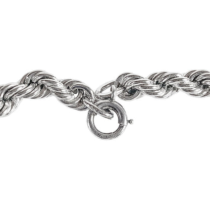 Sterling Graduated Twisted Rope Chain Necklace