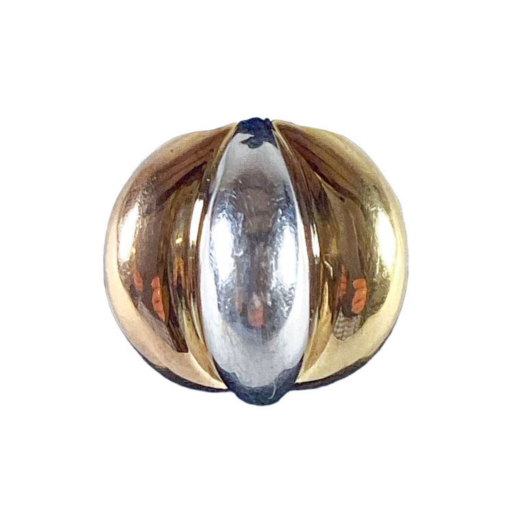 18K Y&WG Triple Bubble Ring