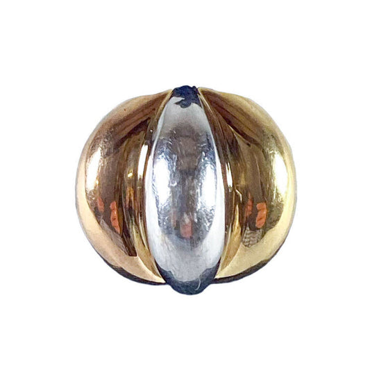 18K Y&WG Triple Bubble Ring