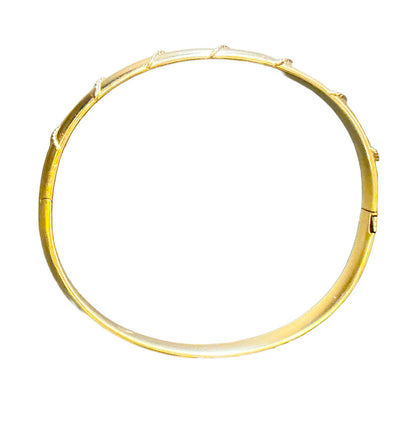 14K YG Half-Round Hollow Bangle w Safety Box Clasp