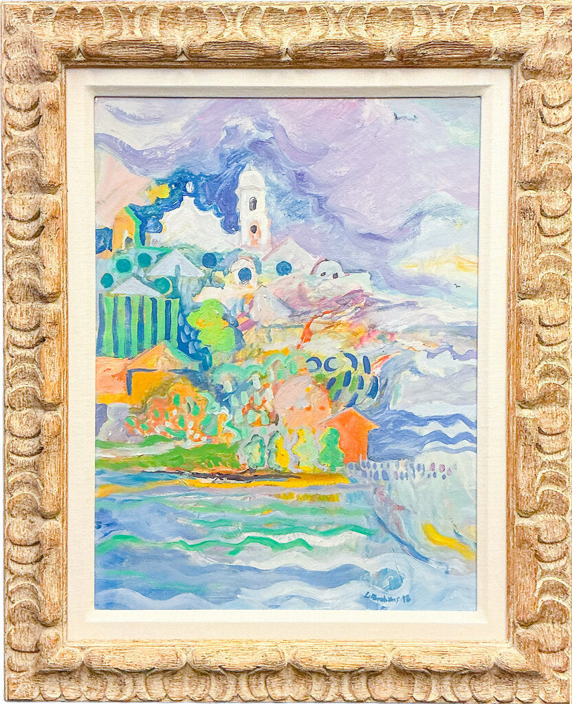 Leslie Abrahams. Mediterranean Coast. Oil on Canvas.