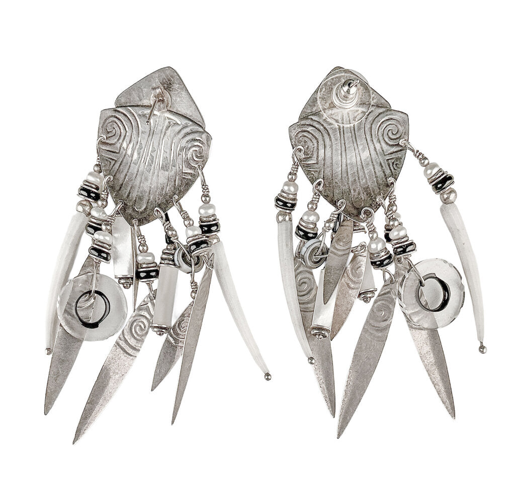 Tabra Tunoa Onyx & MOP Chandelier Earrings