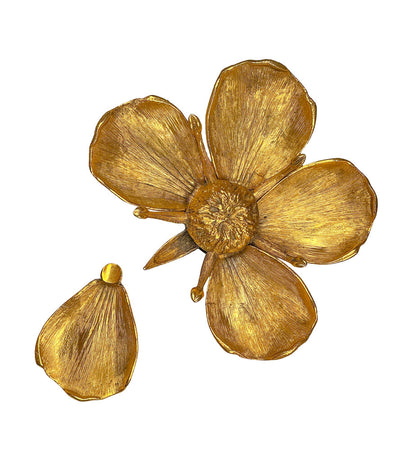 Vintage Brass Flower Petal Ashtray