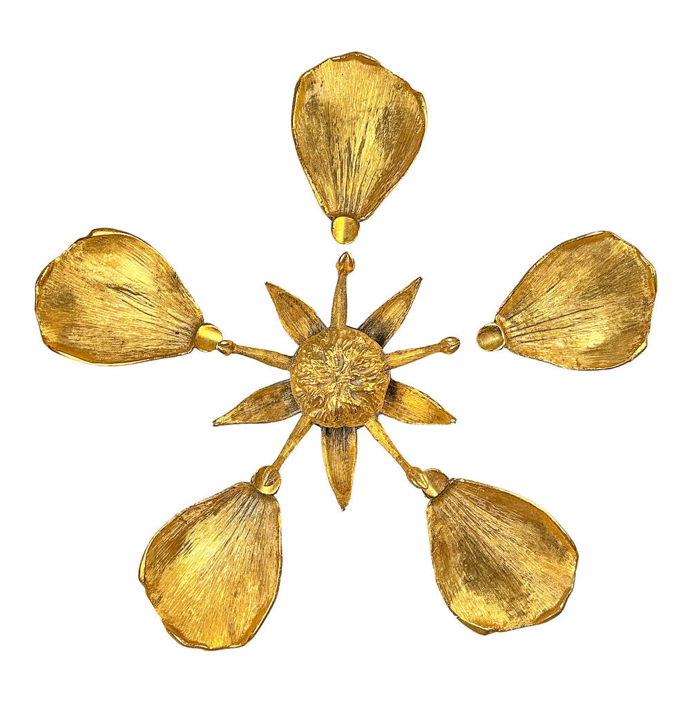Vintage Brass Flower Petal Ashtray