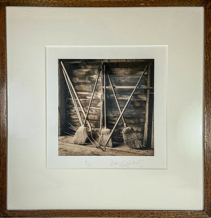 David Halliday. Brooms. Contemporary Archival Pigment Print, Sepia Tone