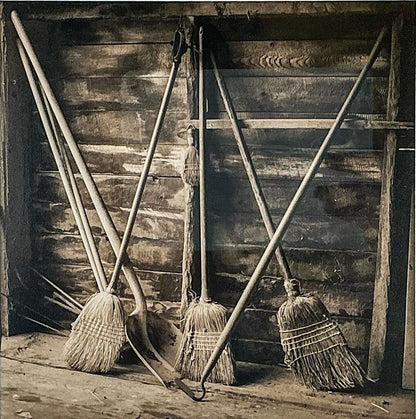 David Halliday. Brooms. Contemporary Archival Pigment Print, Sepia Tone