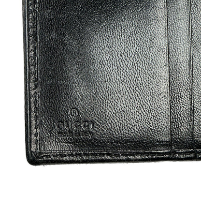 Vintage Gucci Black Leather Wallet w Gold Tone Kisslock