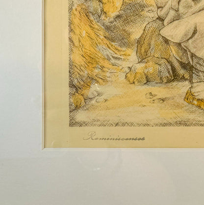 Willy Shieler. "Reminiscences." Handcolored Etching.