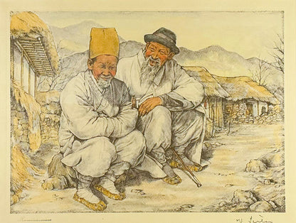 Willy Shieler. "Reminiscences." Handcolored Etching.