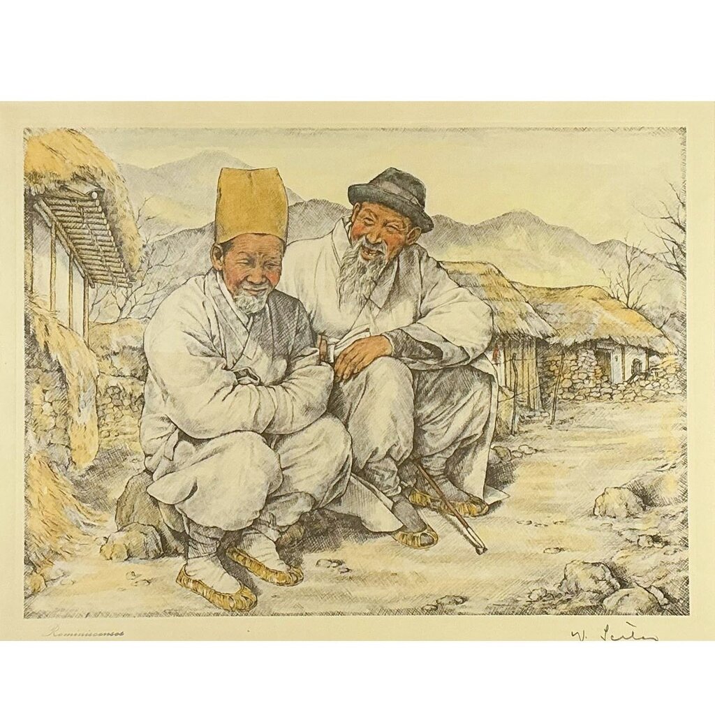 Willy Shieler. "Reminiscences." Handcolored Etching.