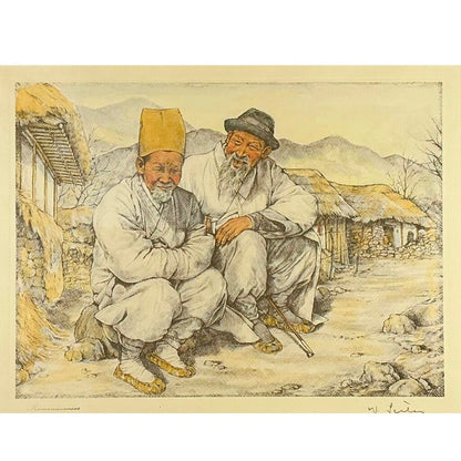 Willy Shieler. "Reminiscences." Handcolored Etching.